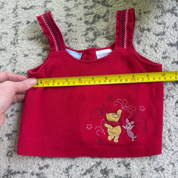 Vtg 1990s Y2K Disney Winnie the Pooh + Piglet Embroidered Tank Top 18M - Picture 6 of 7